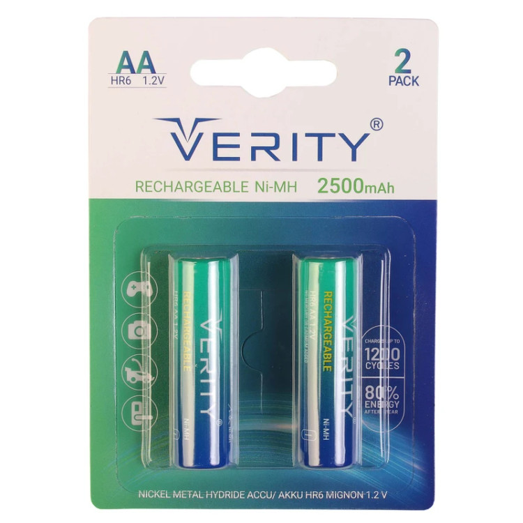 باتری قلمی شارژی وریتی 2500mAh بسته 2 تایی